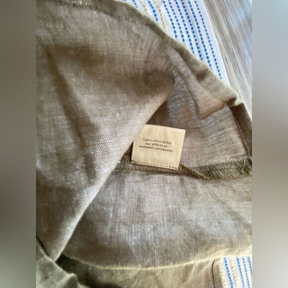 Madewell Mini Dress Linen Blend Button Front Alexandra Size Medium Pockets NEW - Picture 12 of 17
